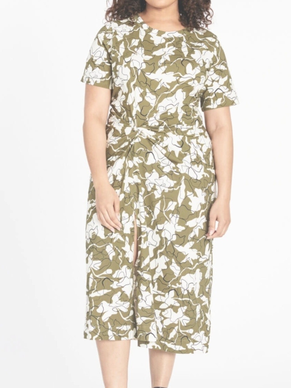 Tanya Taylor 3X Jersey  Floral Twist-Front Maxi Dress Organic Cotton NWT